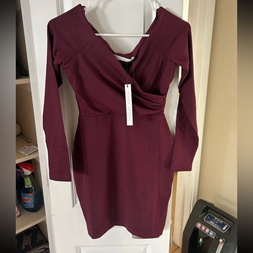 Susanna Monaco Long Sleeve Cocktail Dress